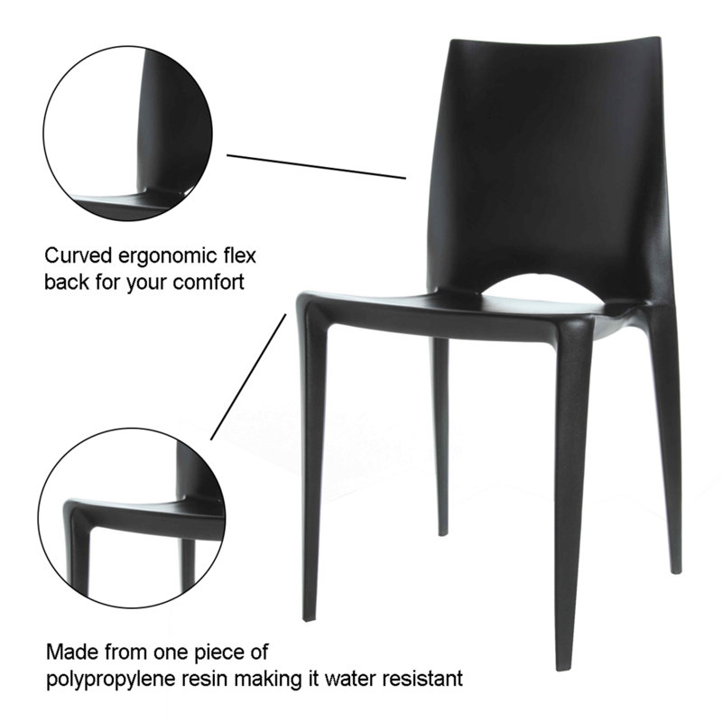 Ruzicka 18'' H Stacking Side Chair, Light Gray