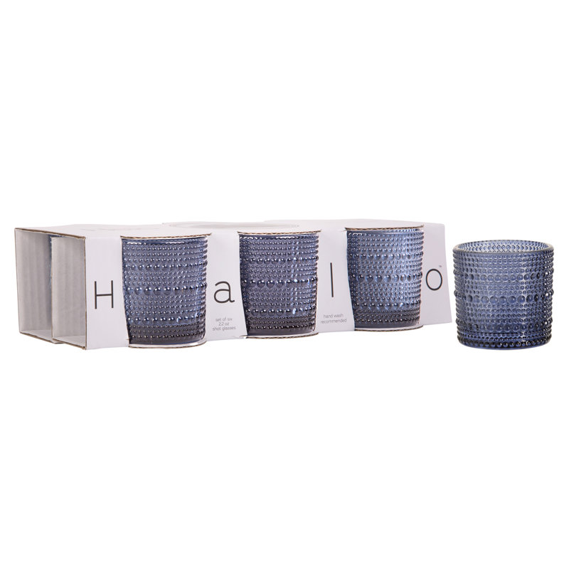 Ensemble de six verres à liqueur Halo, Marine