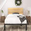 Eleanor Modern Metal Bed frame with Bamboo Headboard-21440697