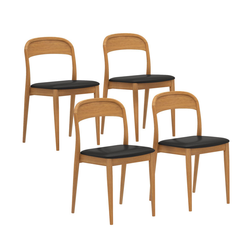 Chaise rembourrée Loar, Pacanier, Noir