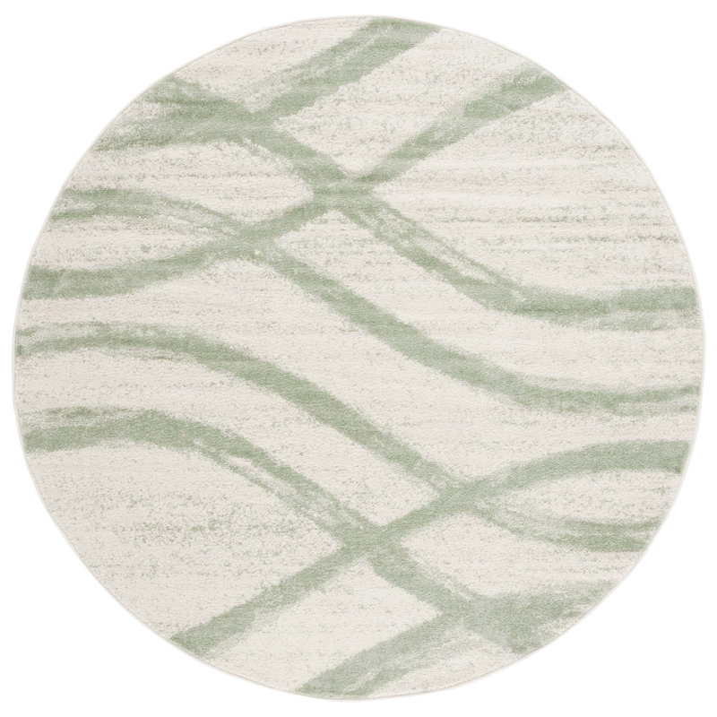 Aisel Geometric 122cm X 122cm Area Rug, Round 122 X 122cm