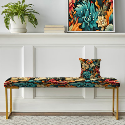Banc tropical rembourré or