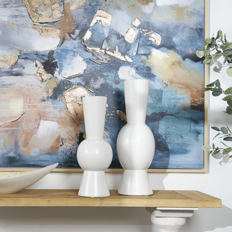 Ensemble de 2 vases de table en céramique Mable, Blanc