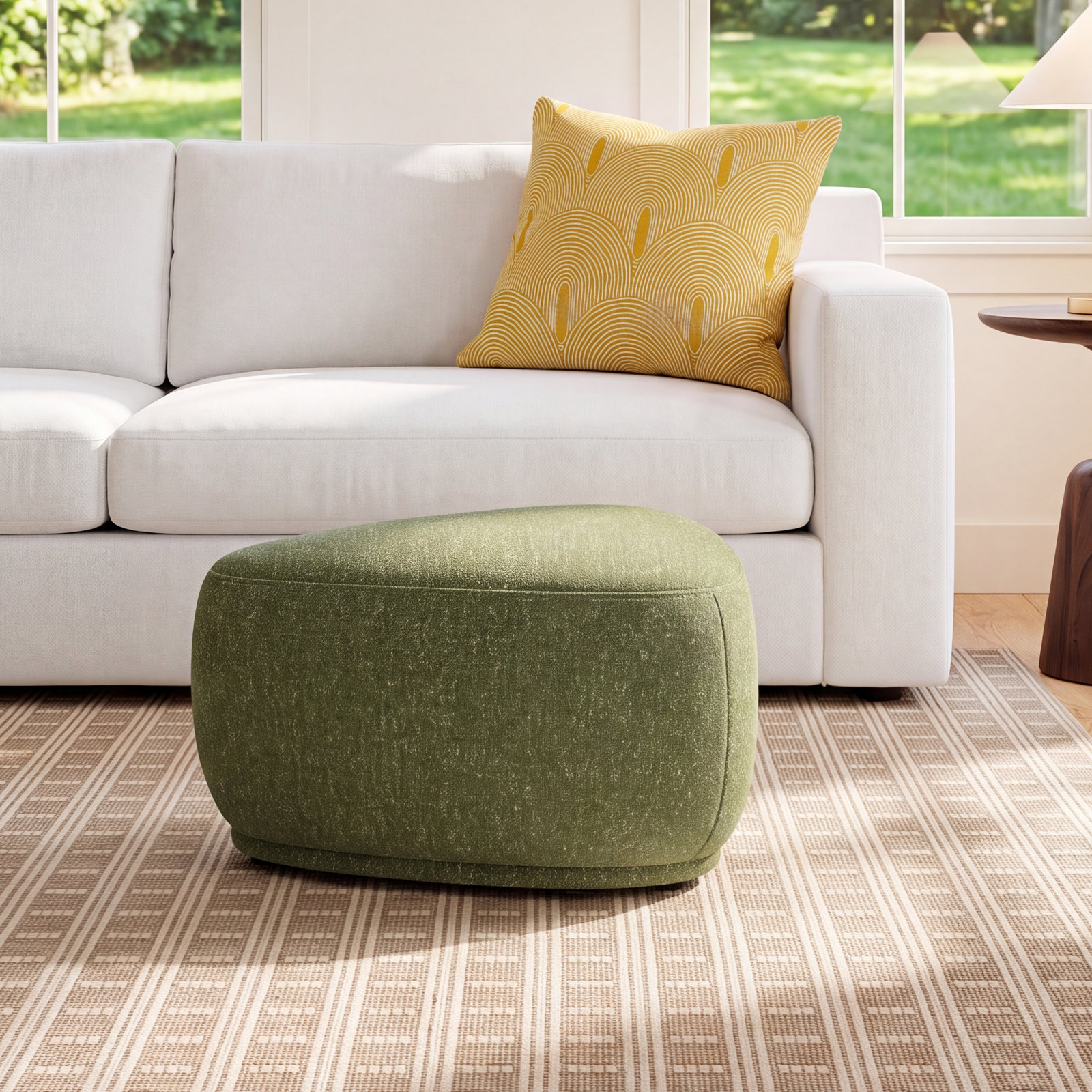 Adna 26" Ottoman, Mellow Forest Chenille