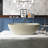 55 Inch Oval Freestanding Solid Surface Soaking Bathtub