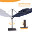 Parasol de patio à double plateau 11 pi avec base - élégant et durable-176780016