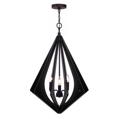 Kylan 3 - Light Wood Geometric Chandelier