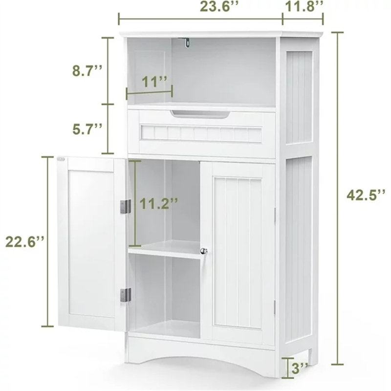 Rangement de salle de bain Bideau, Blanc