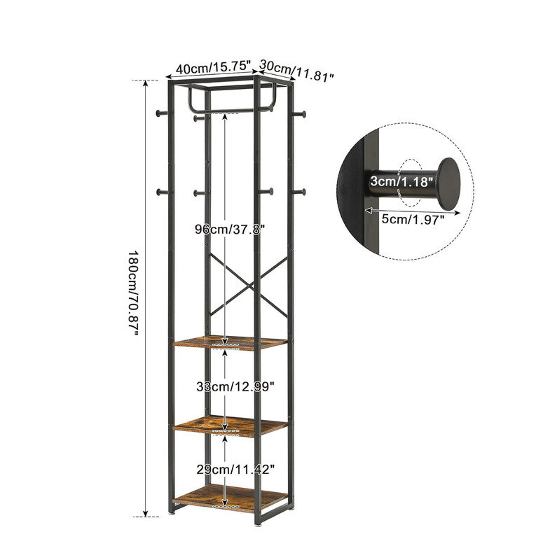 Beatie Freestanding 8 - Hook Coat Rack