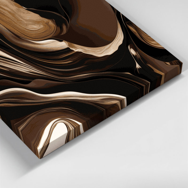 «Lyrical Abstraction 25», art mural sur toile brune, H 16 po x l 16 po