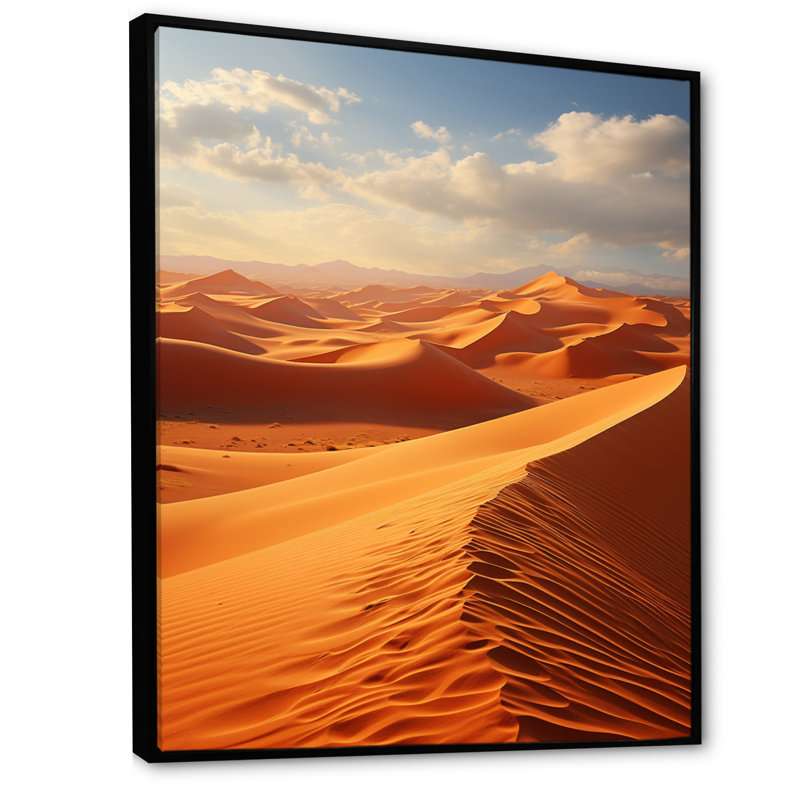 " Egypt Ancient Sands Desert III ", 44" H x 34" W x 1.5" D, Black Floater Framed
