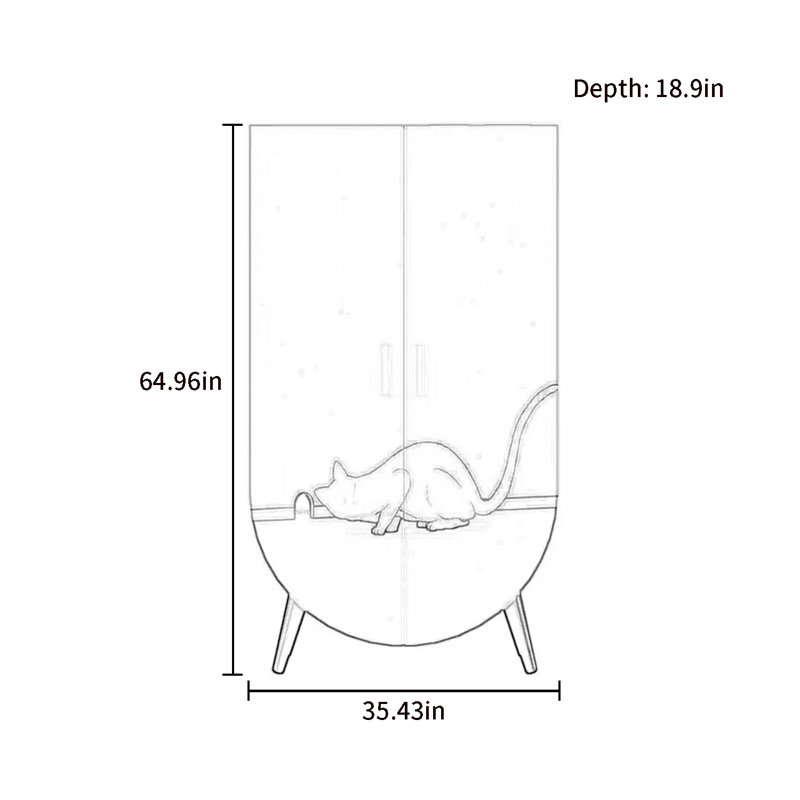 Modern Minimalist Double-Door Wardrobe