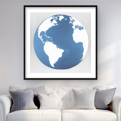«The Earth - Vue par satellite», reproduction d'art encadrée