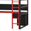Lit mezzanine double Designs avec bureau et escalier de rangement, tablettes et panneau perforé-1080838237-1080838236