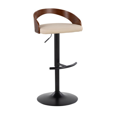 Ensemble de 3 tabourets de bar contemporains réglables avec base chromée et revêtement en cuir PU