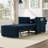 Jad Convertible Chenille Sleeper Sofa with Adjustable Backrest & Storage-510185193