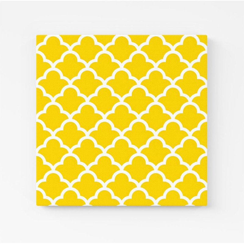 Geometric Yellow Quatrefoil Wave - Wrapped Canvas Print