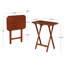 Ensemble de tables-plateaux pliables en bois 5 pièces avec support Bern