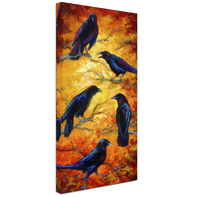 Kucera 'Crows 9' Print on Wrapped Canvas, 24" H x 12" W