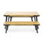 Banc en bois moderne de 2 pièces, l 63 po x P 14,75 po, H 17,75 po