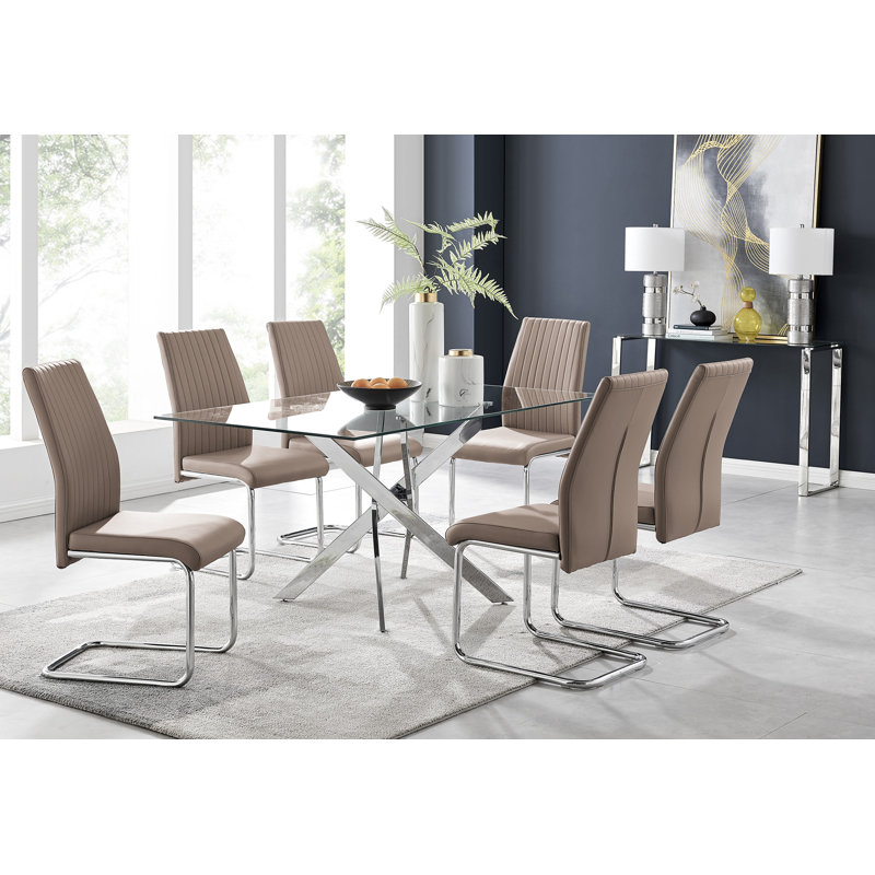 Ensemble de table de salle à manger Lenworth, Gris cappuccino