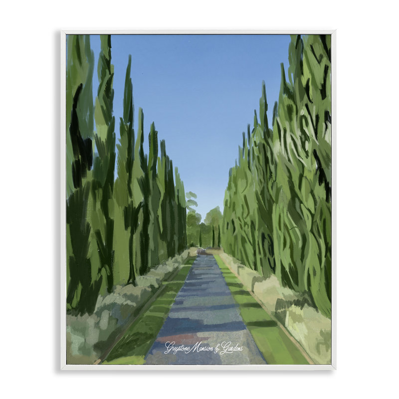 Giclée sur sentier Greystone Gardens, design par Amelia Noyes, H 14 po x l 11 po, Giclée encadrée blanc bord de mer