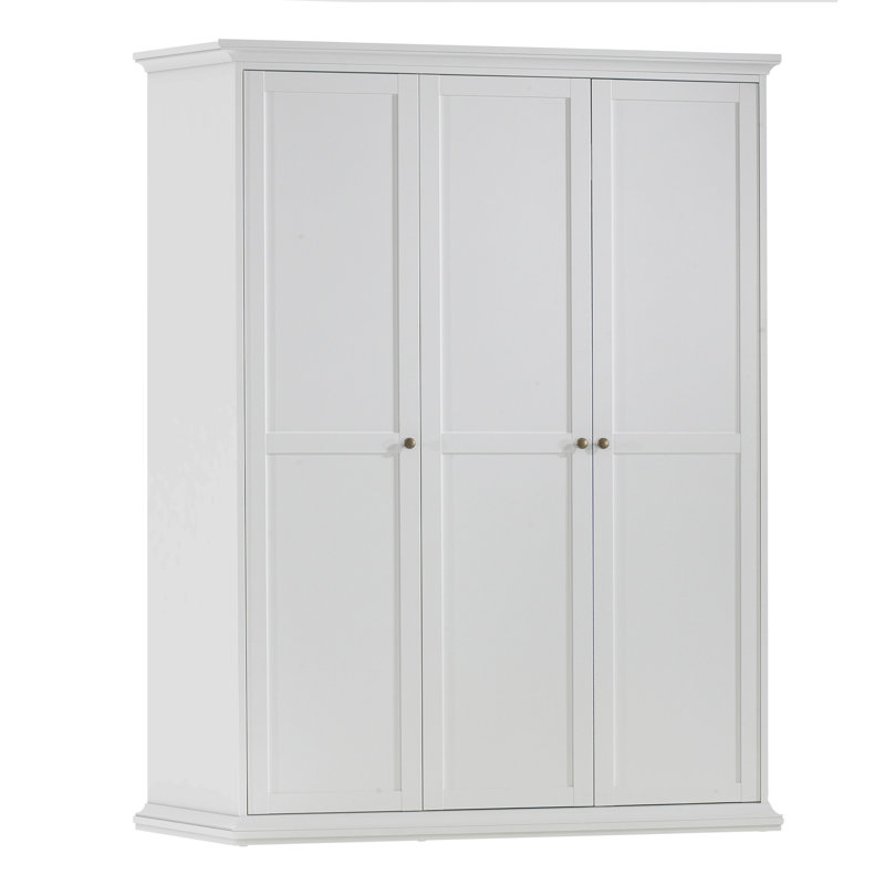 Woodburn 3 Door Manufactured Wood Wardrobe, White