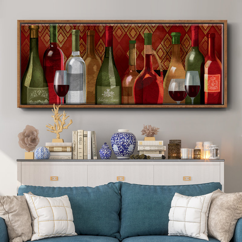 Wine Tasting- Framed Canvas, 24" H x 60" W