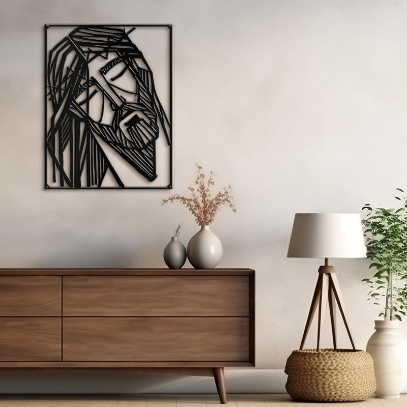 Décoration murale en métal, Noir, H 24 po x l 16 po x P 0,05 po