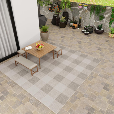 Tapis intérieur / extérieur gris Borland