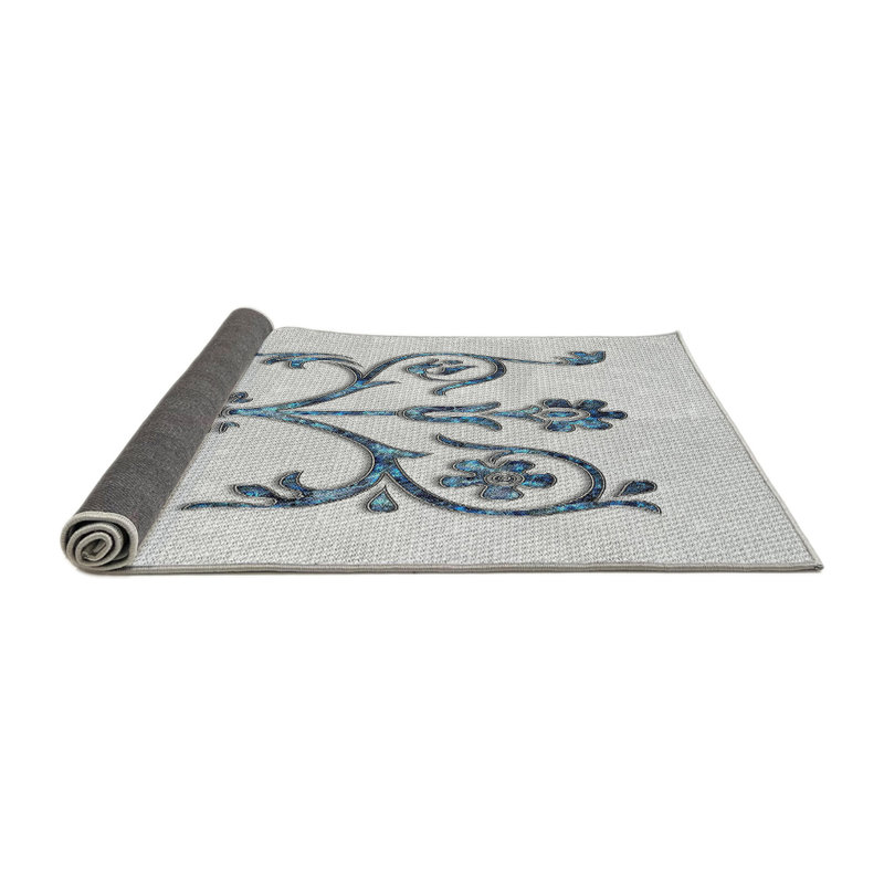 Tapis décoratif gris Ingraham, Rond 8 pi