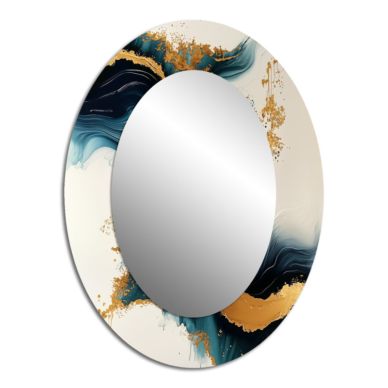 Miroir mural doré moderne Golden Coastal, 40 po x 30 po