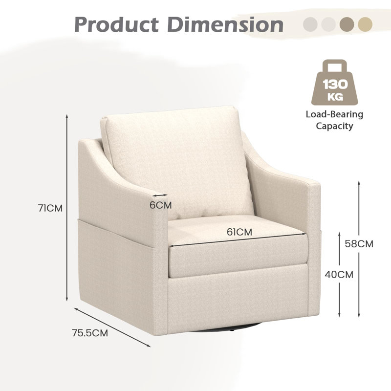 Chaise berçante en tissu, Beige