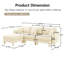 Tissu convertible en forme de L avec 3 pieds cylindriques en forme de coquillage, amovibles et auto-enveloppés, beige, style contemporain pour la détente dans la chambre à coucher, fabrication, rembourrage en mousse de siège confortable-376393809-376393818
