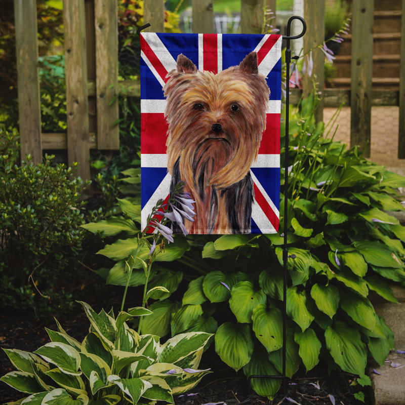 Drapeau de jardin 2 côtés english union jack, Yorkshire Terrier 3