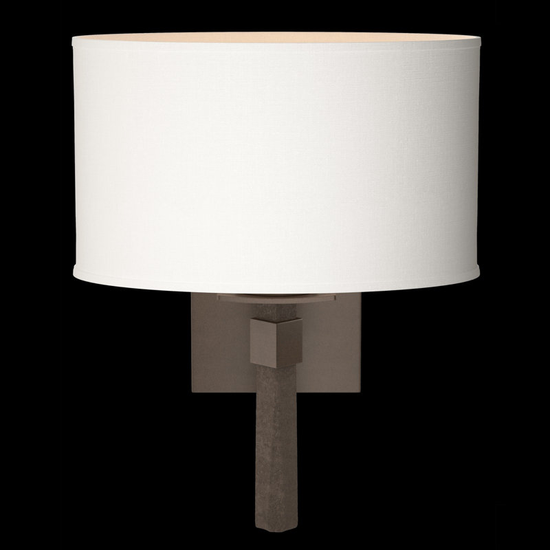 Beacon Hall Oval Drum Shade Sconce, Bronze, Natural Anna