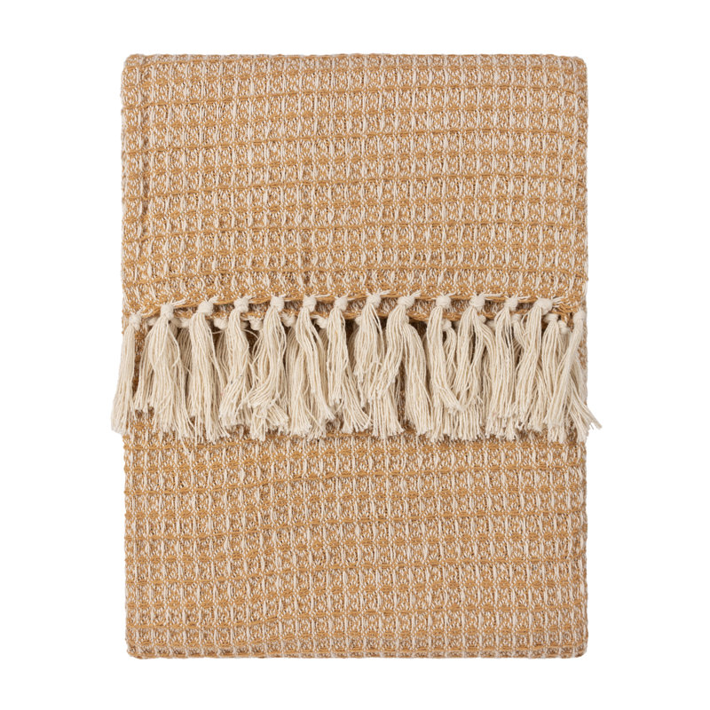Lorne Waffle Throw Blanket, Honey