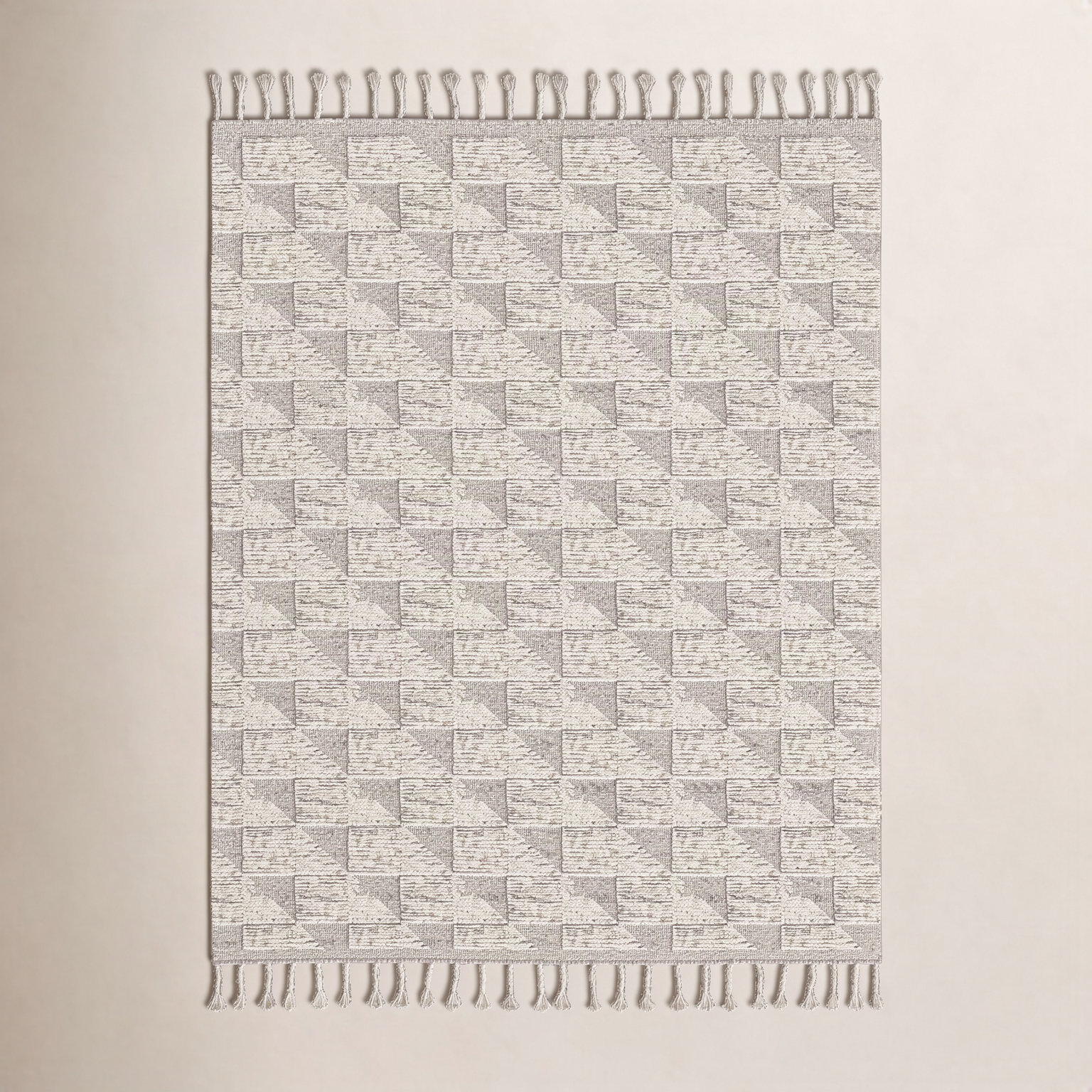 Ro Brown Ivory Hand-Woven Geometric Rug, Rectangle 8'10" x 12'