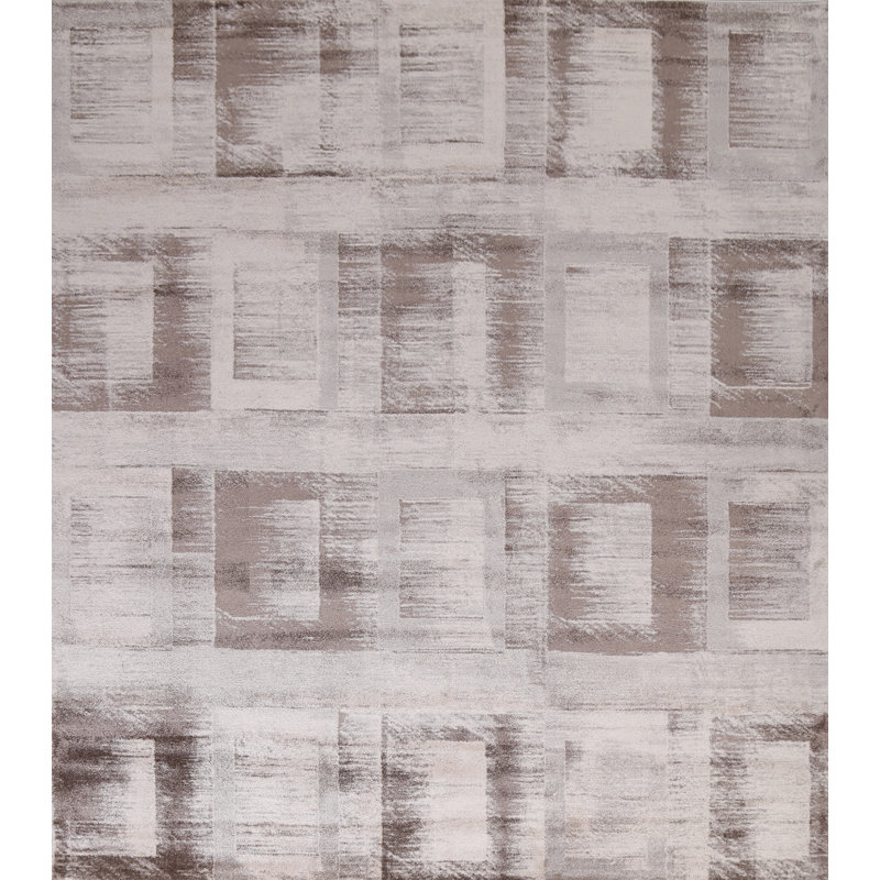 Tapis oriental géométrique transitionnel 2X3, Carré 9 pi 10 po