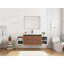 Ensemble de meuble-lavabo mural 60 po avec lavabo de comptoir en résine et 2 tablettes de rangement, 2 portes à fermeture douce (KD-Packing)-1283233562