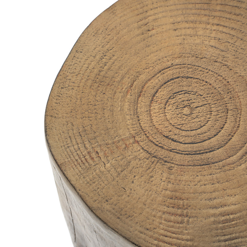 Achilles 16.25'' Rustic Hand-Painted MGO Tree Stump Side Table