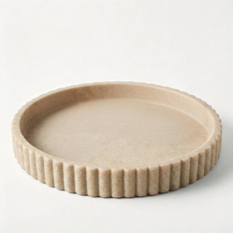 Round Decorative Tray Modern Centerpiece For Living Room Coffee Table