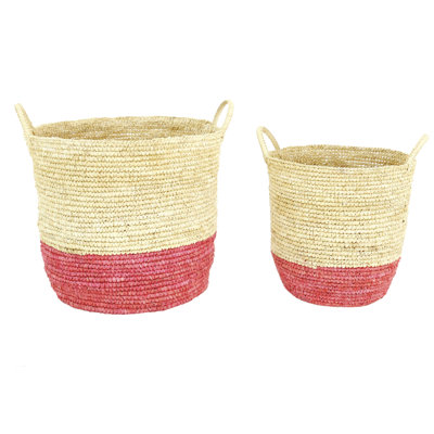 Wicker 2 Piece Basket Set