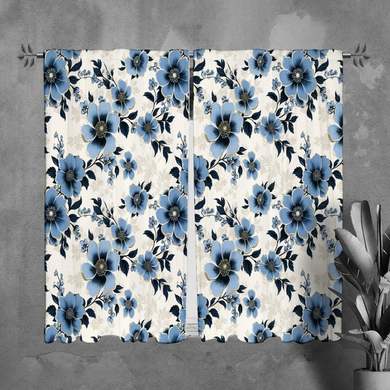 Rideaux à motif floral - 6094, L 40 po x L 82 po