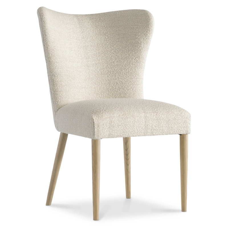 Contemporary Modulum White Upholstered Wood Side Chair