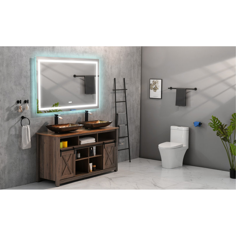 Versatile Bathroom Mirror With Advanced Functions For Ideal Reflection, 24" x 36", Rectangle