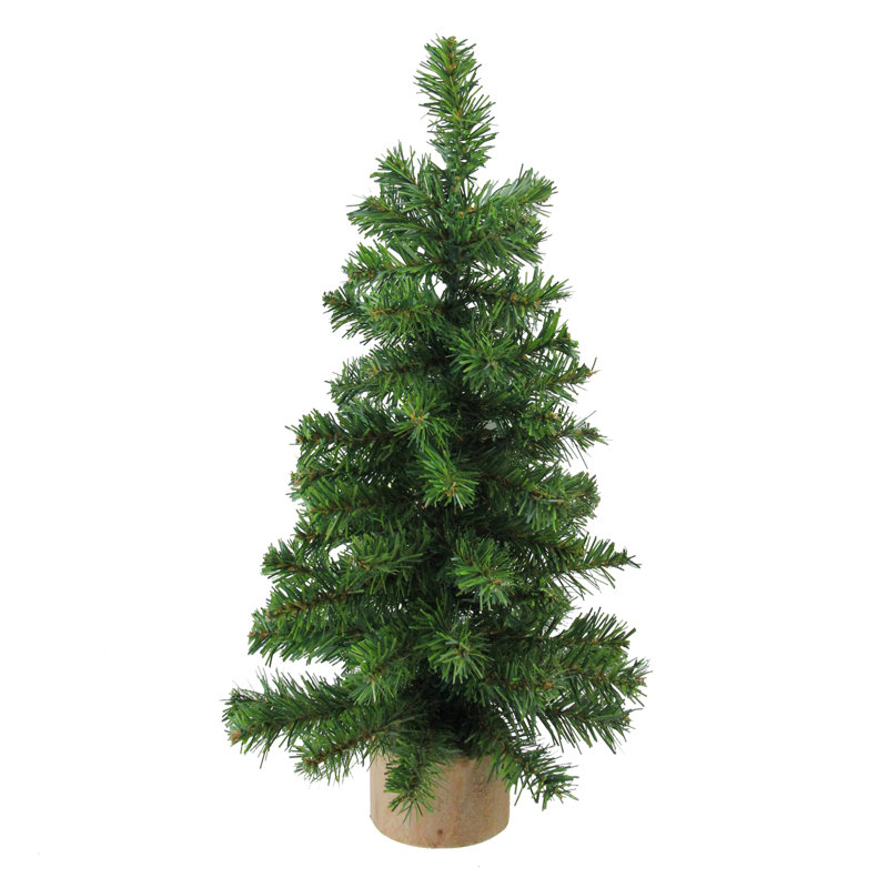 Arbre de Noël artificiel Alpine avec base en bois - non éclairé, H 1,25 pi