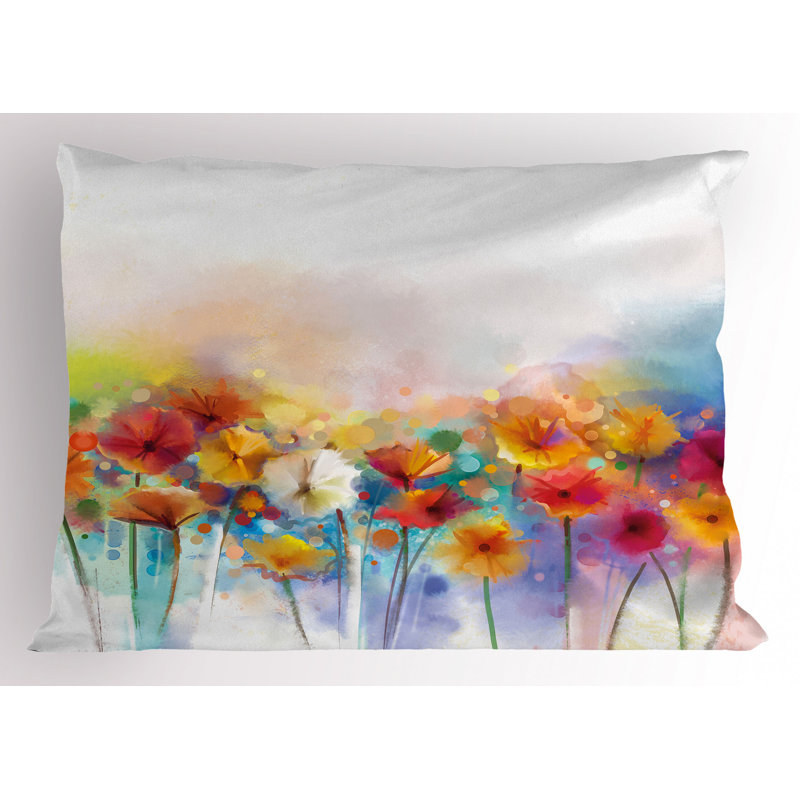 Flower Polyester Floral Sham Set, Twin