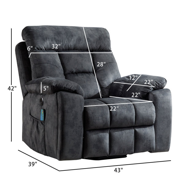 Latitude Run® Modern Living Room Upholstered Recliner Chair with Thick Seat  Cushion and Backrest