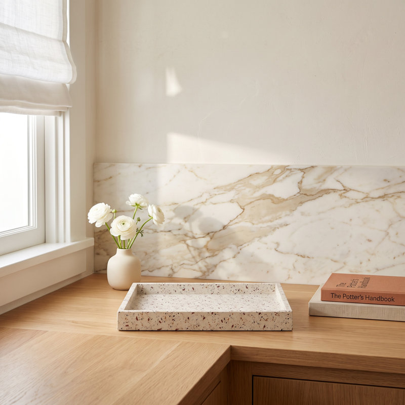 Terrazzo Rectangle Tank Tray, 1.5" H x 14" W x 10" D
